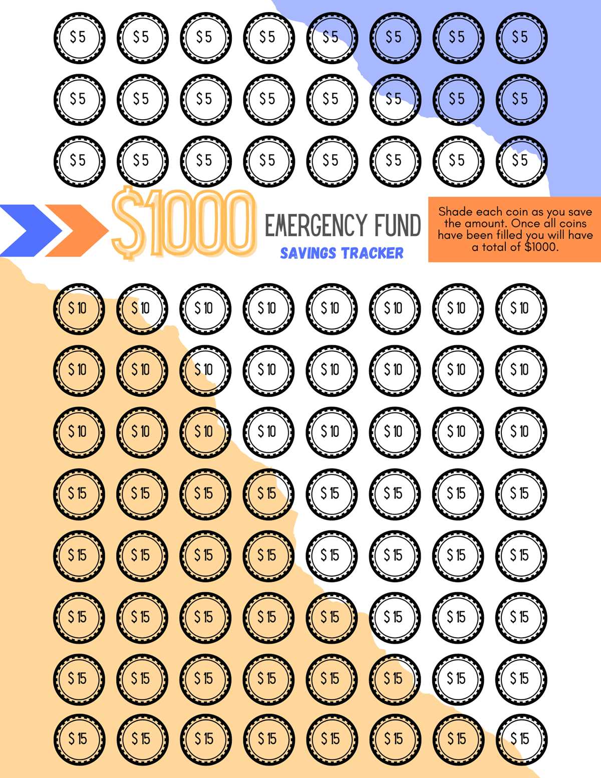 $1 000 savings challenge printable