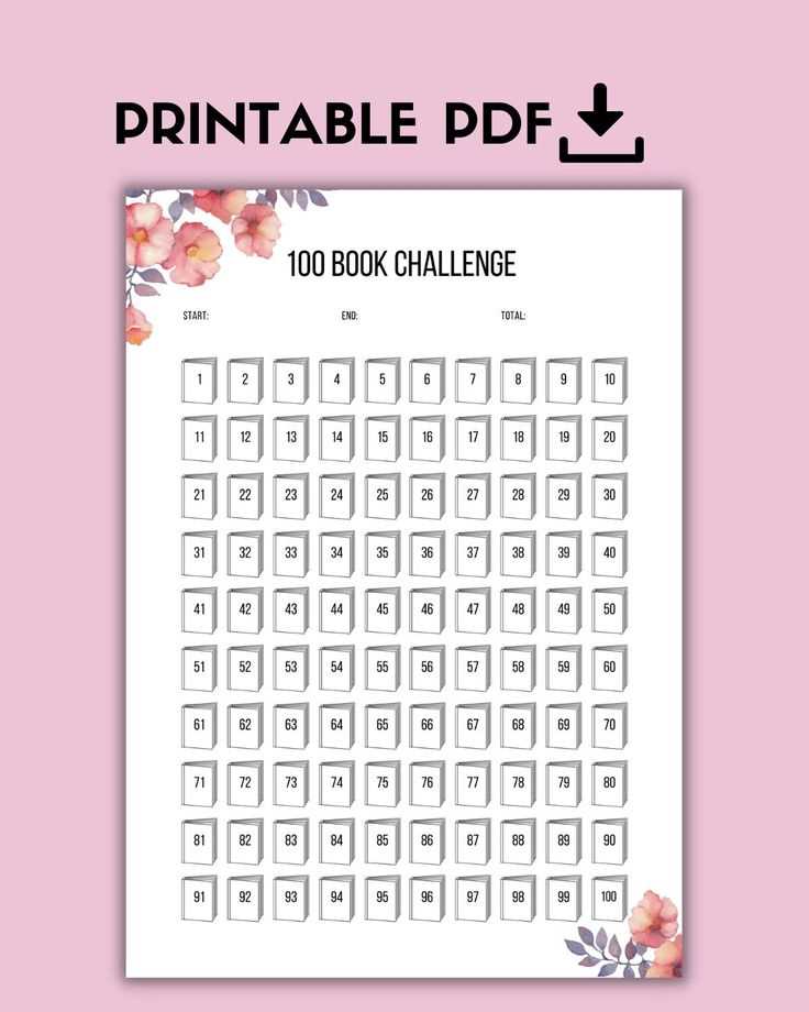 100 book reading chart printable free