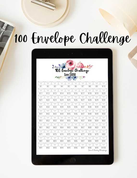 100 envelope challenge printable