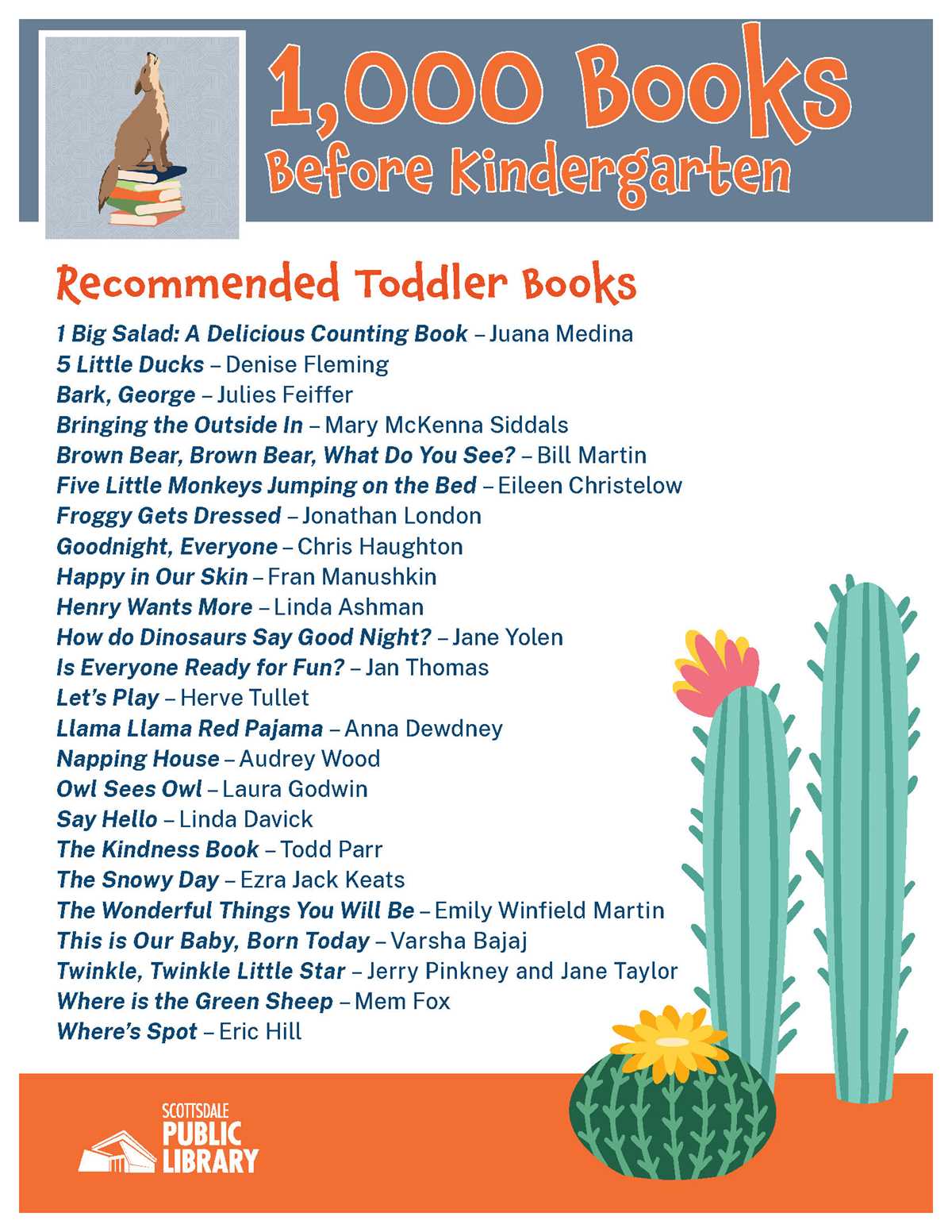1000 books before kindergarten printables
