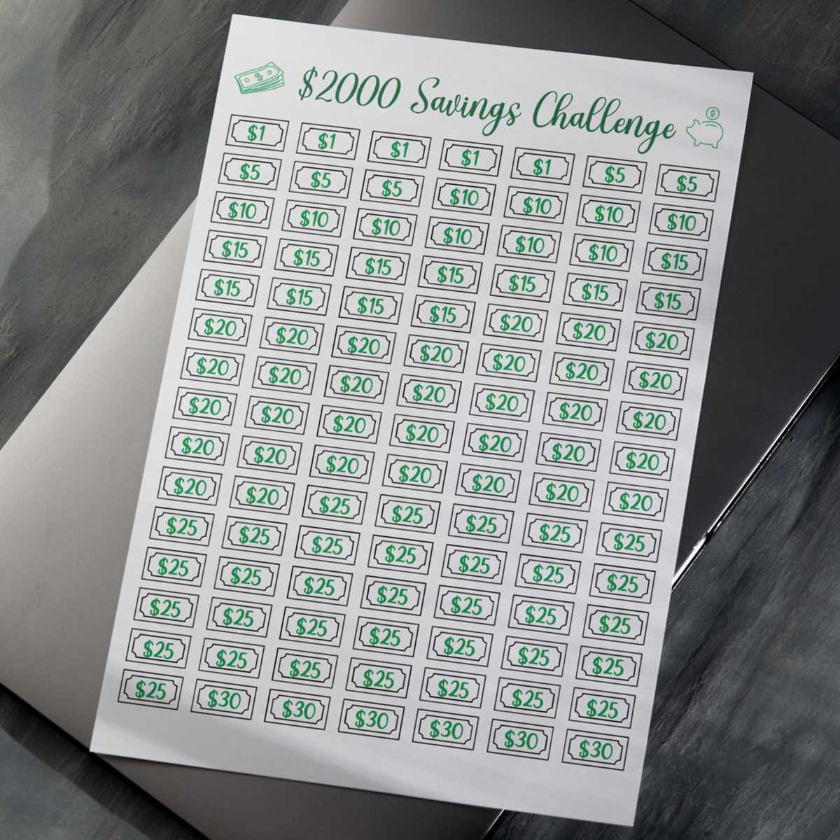 10k savings challenge printable