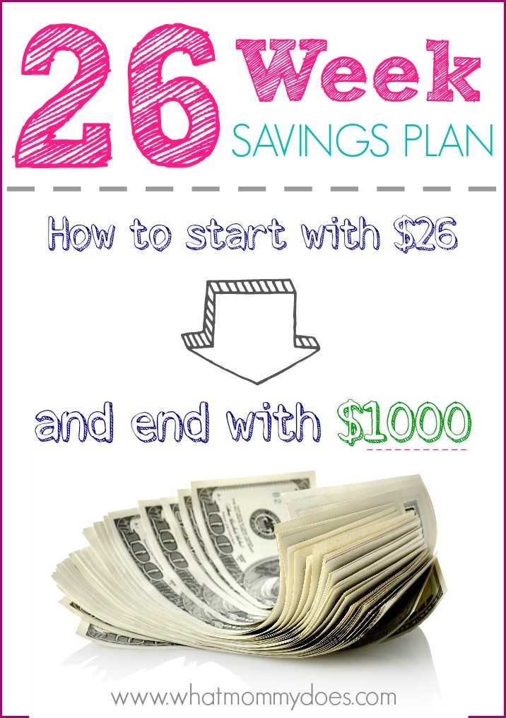 26 week savings challenge free printable