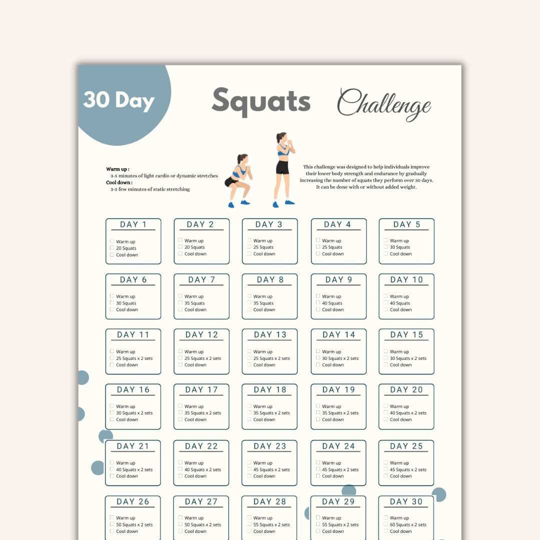 30 day exercise challenge printable