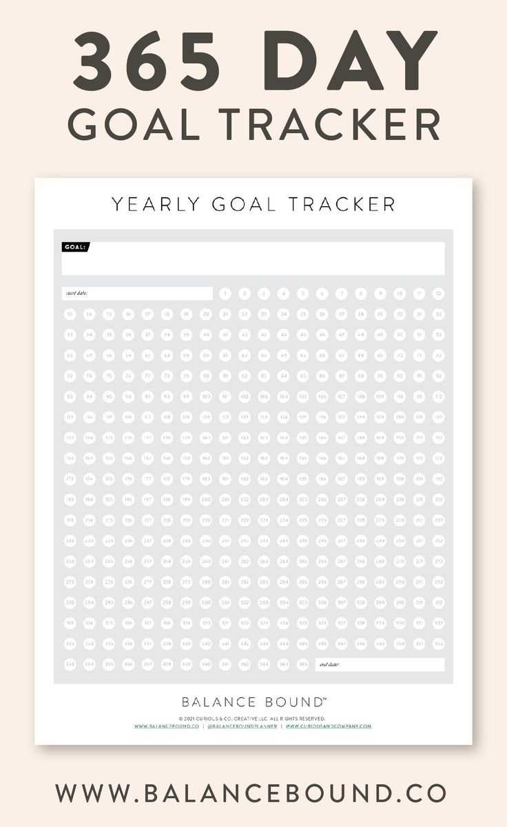 365 day habit tracker printable free