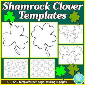 4 leaf shamrock template printable