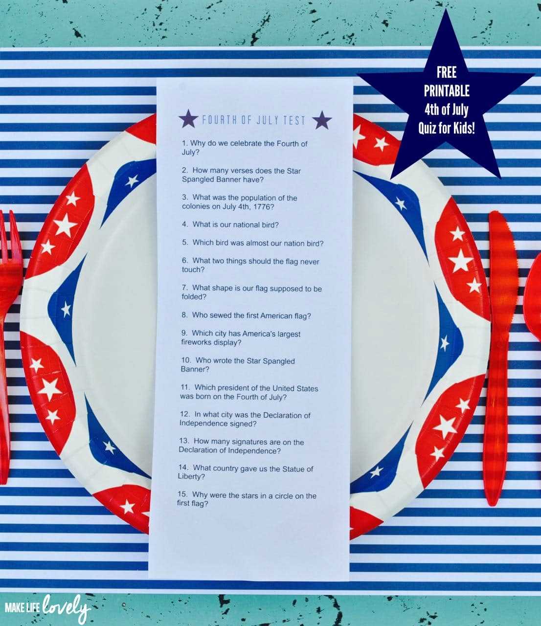 4th of july trivia printable