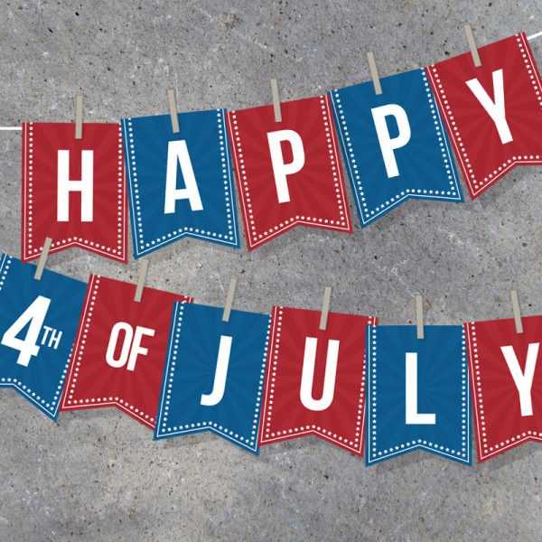 4th of july printable banner