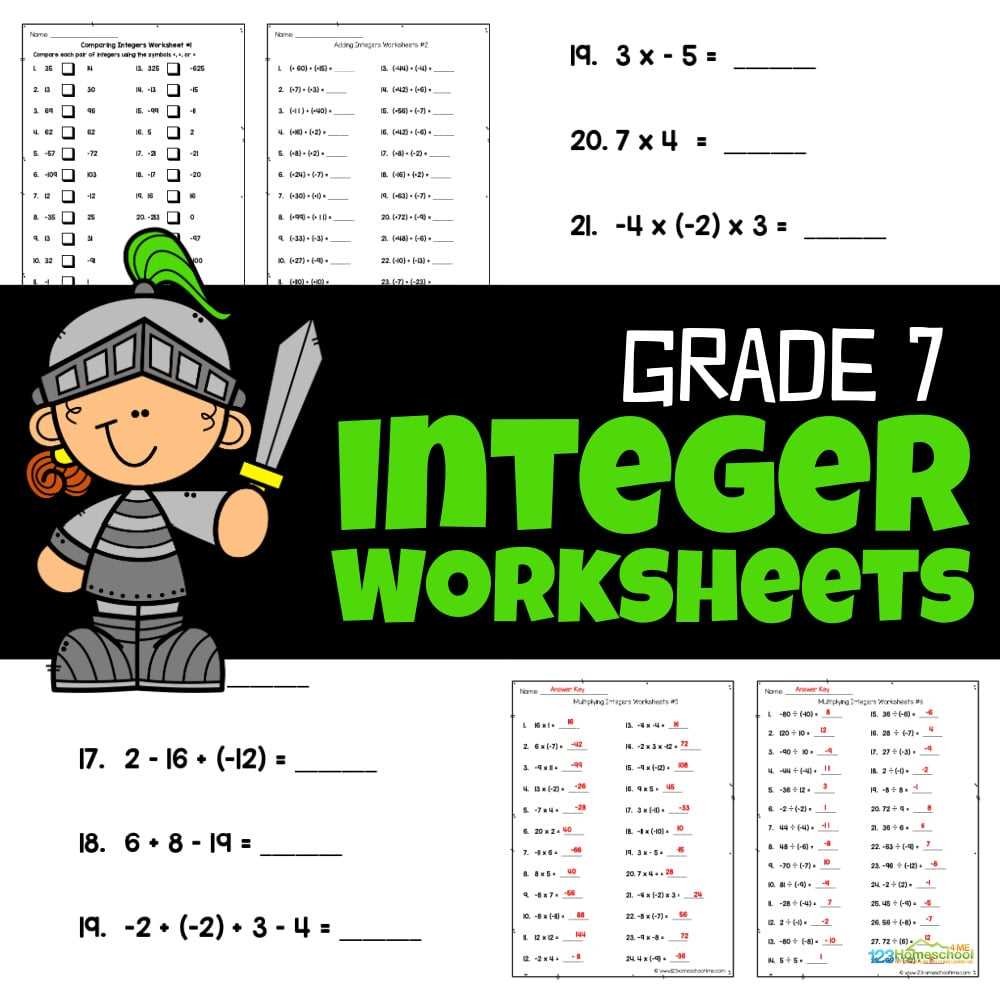 7th grade math printable worksheets