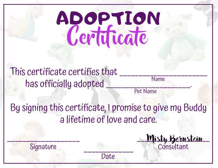 adoption certificate printable