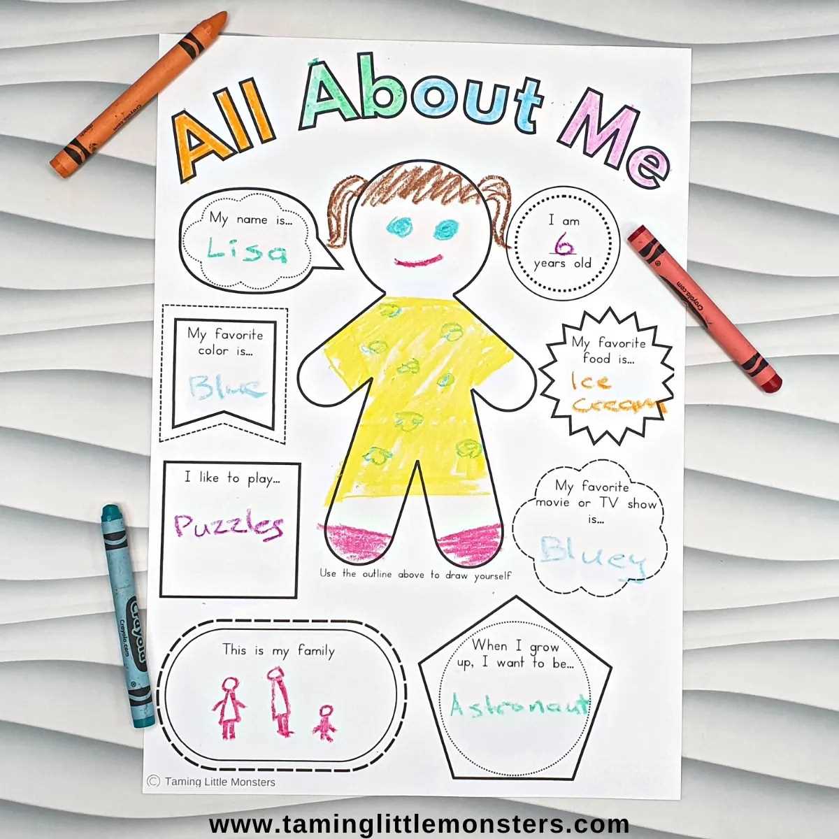 all about me craft printable