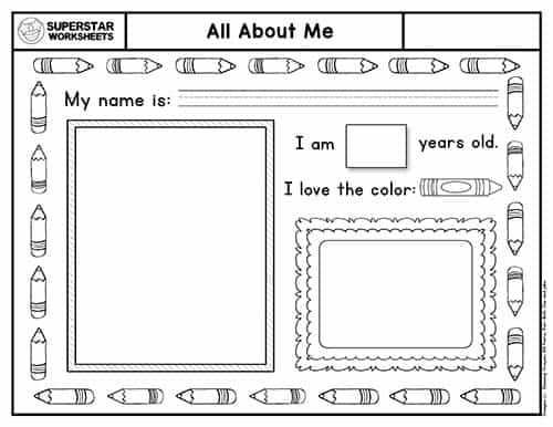 all about me printable preschool