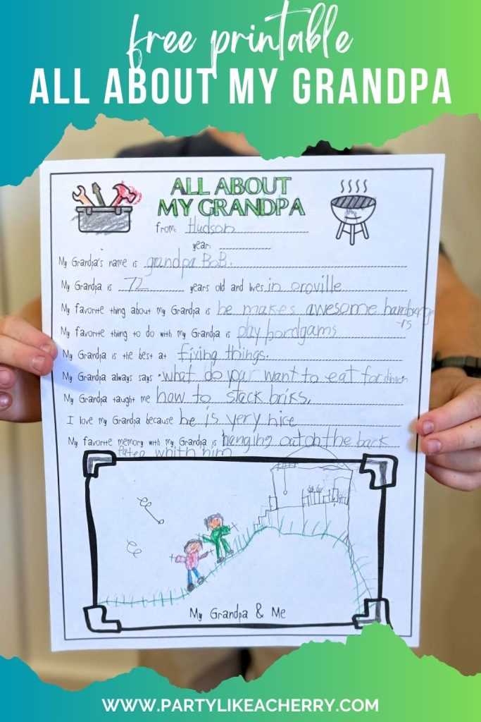 all about my grandpa free printable