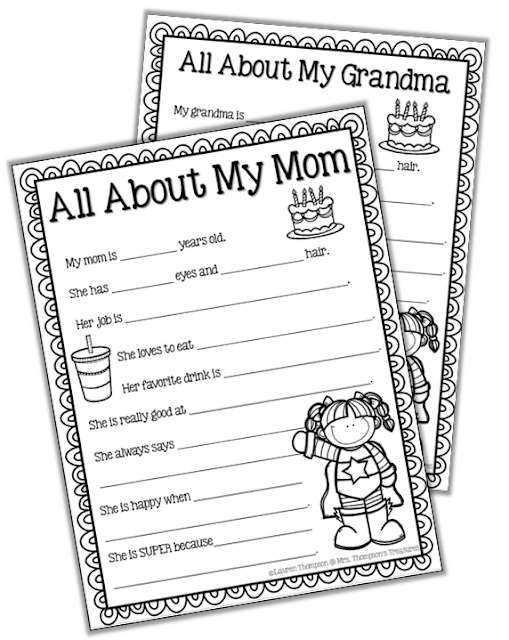 all about my mom preschool printable