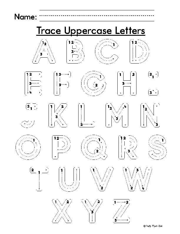 alphabet tracing printables