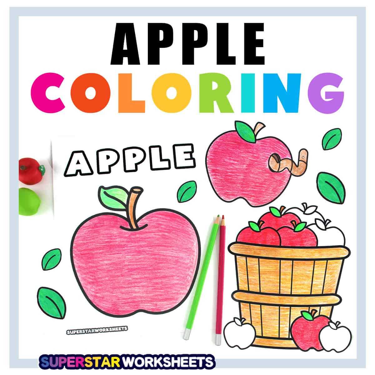 apple coloring page printable