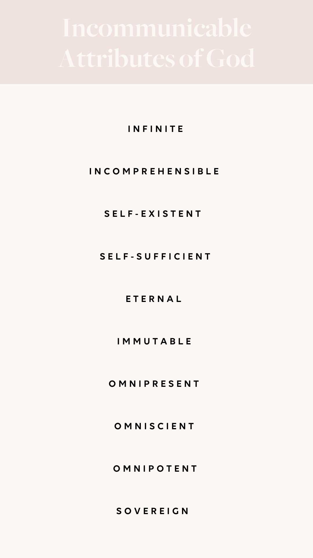 attributes of god printable