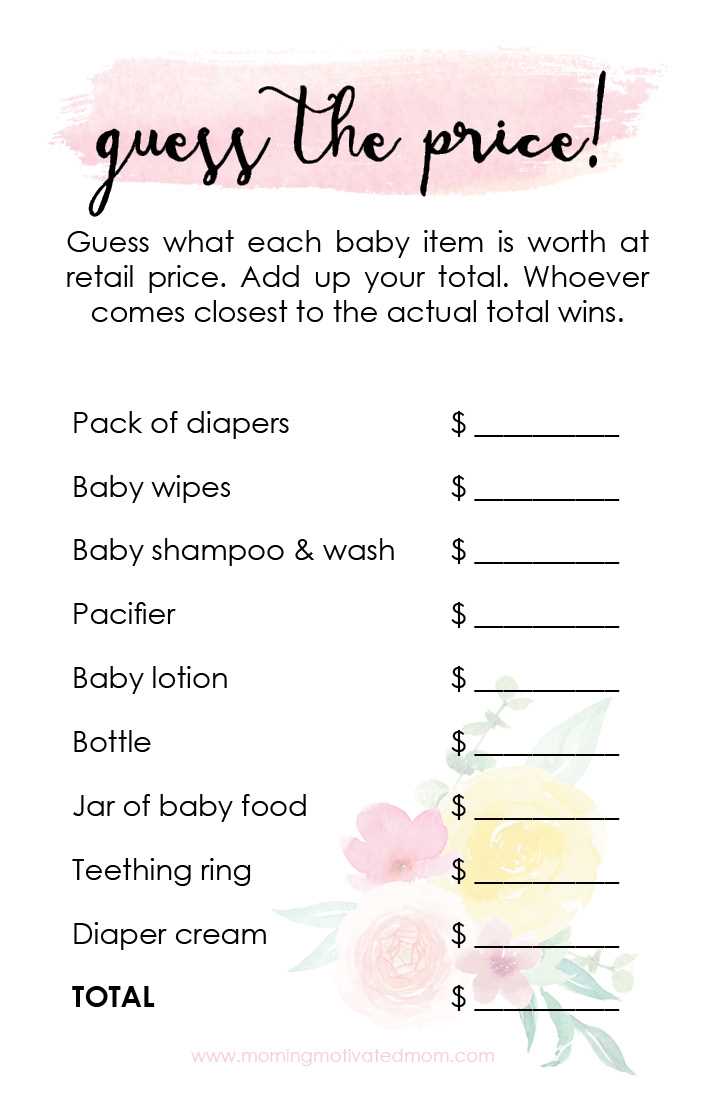 baby shower printable games