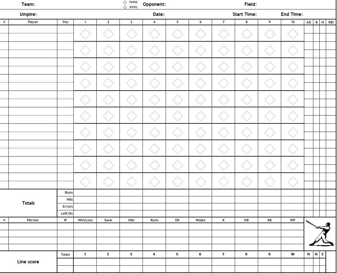 baseball score sheet printable free