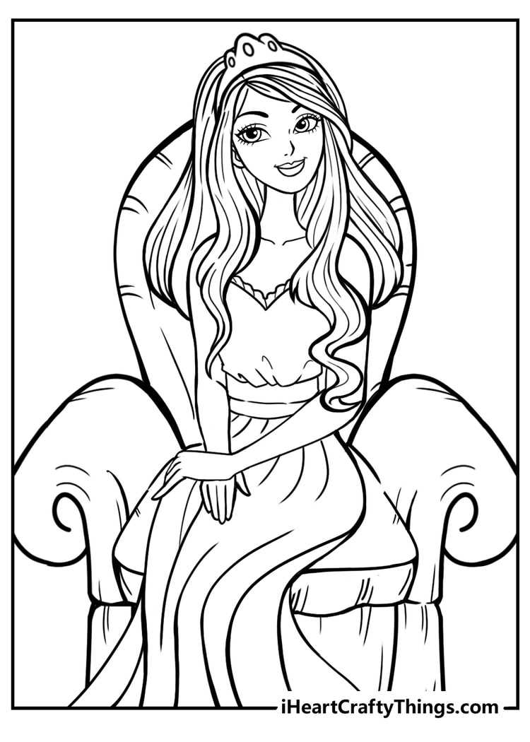 beautiful princess free printable princess coloring pages