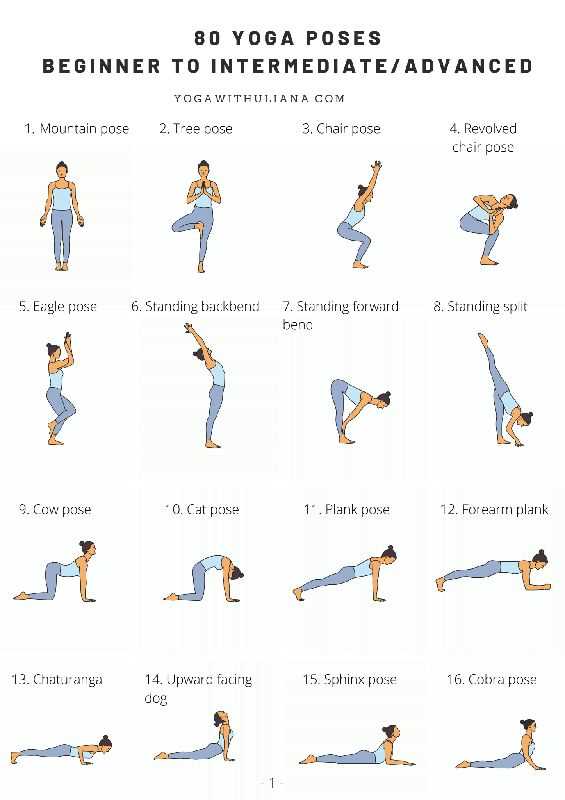 beginner yoga poses printable