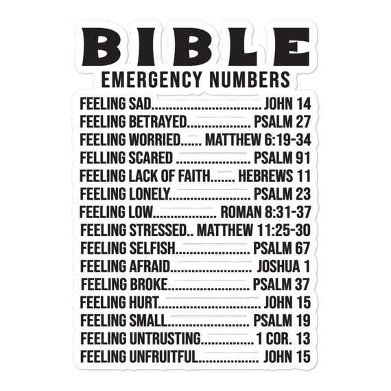 bible emergency numbers printable free