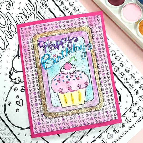 birthday card coloring printable