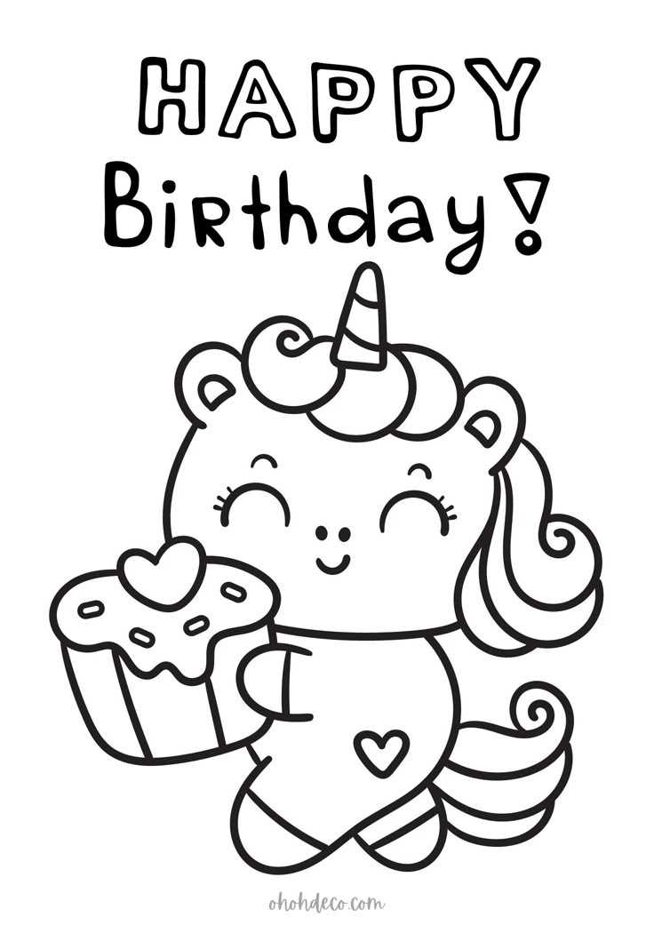 birthday coloring sheets printable
