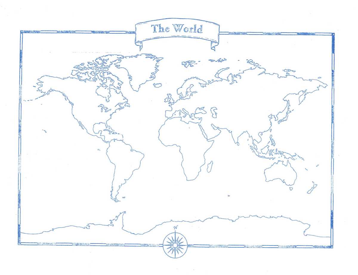 blank printable world map continents