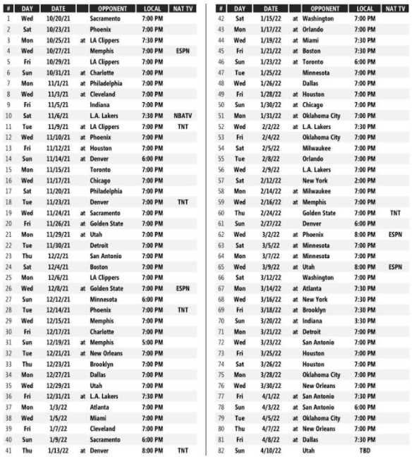 blazers printable schedule