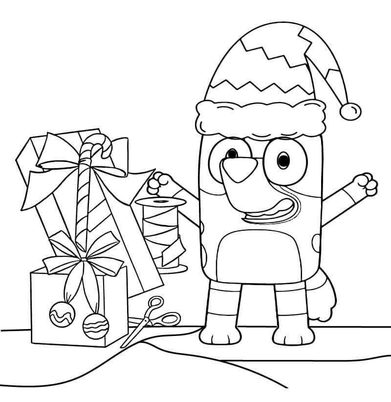 bluey christmas coloring pages free printable