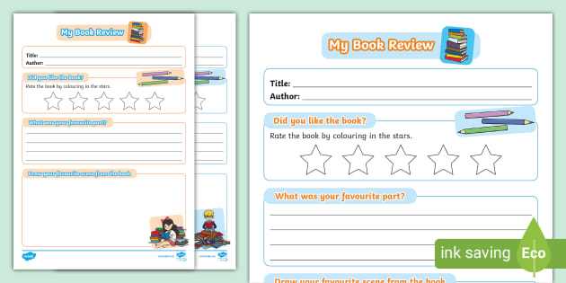 book review template printable