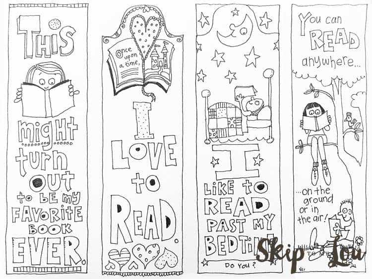 bookmark printables to color