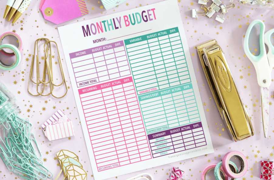 budget binder printables