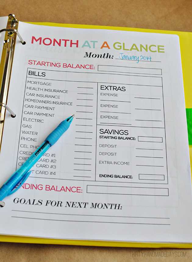 budget binder printables