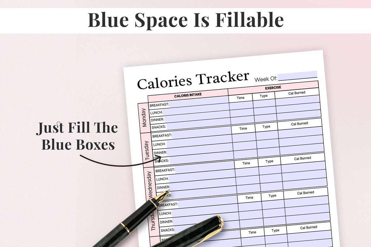 calorie tracker printable