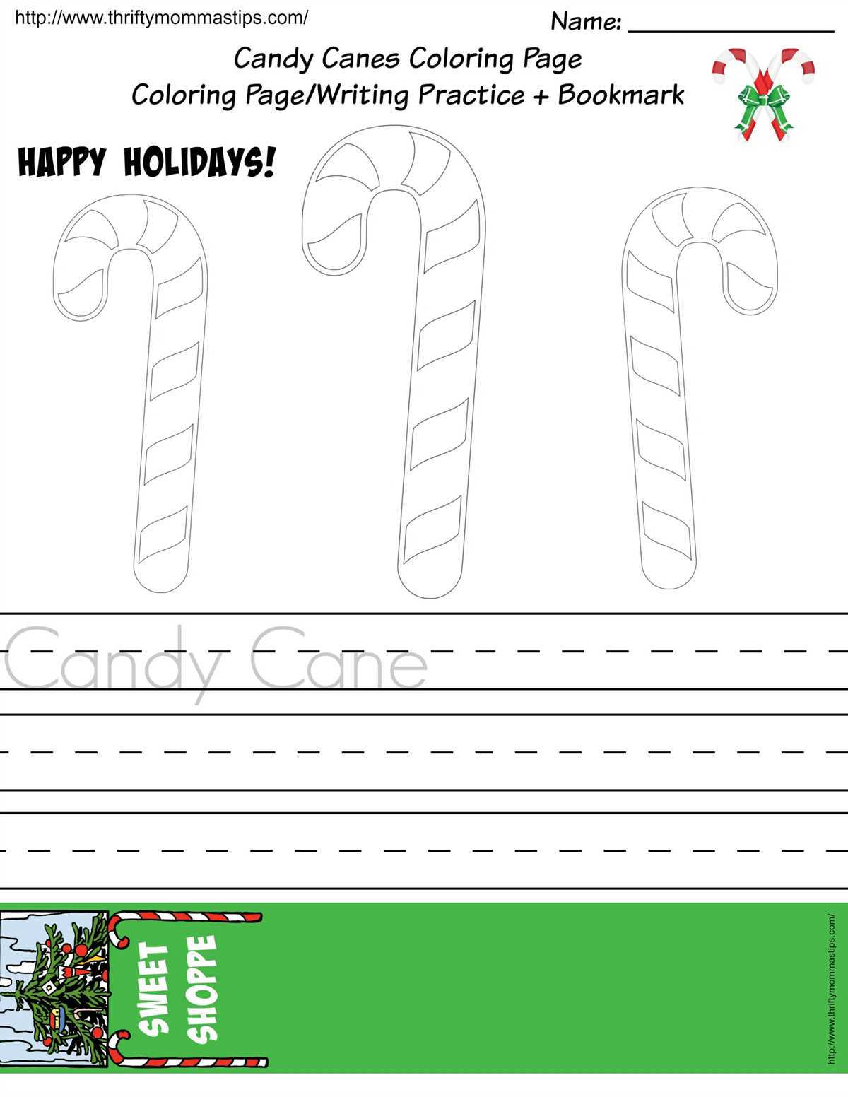 candy canes coloring pages printable