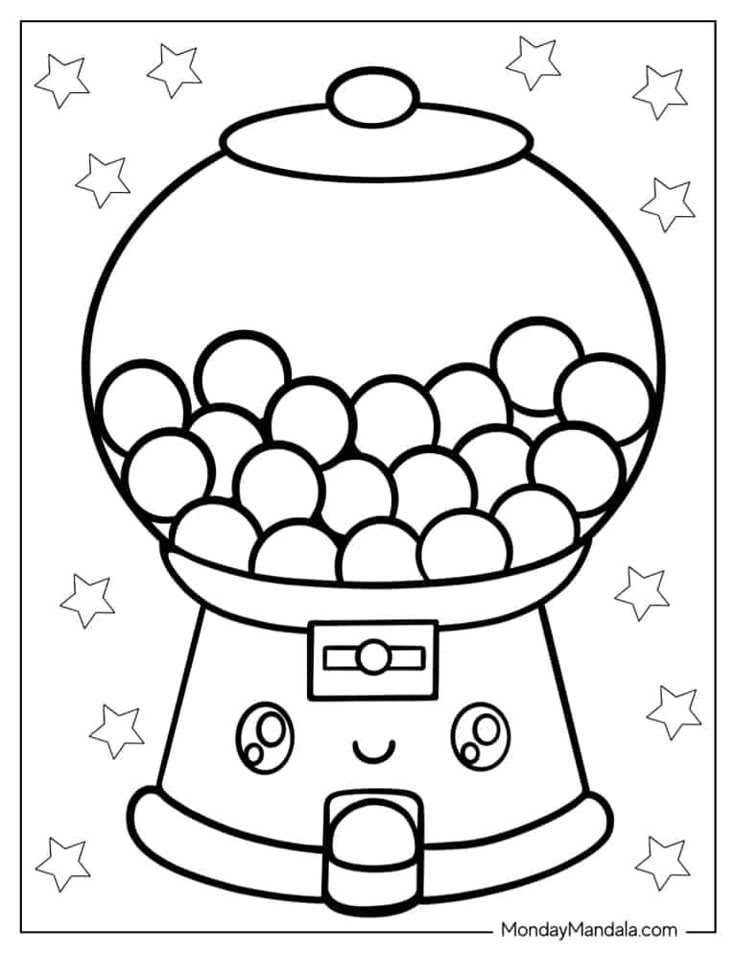 candy printable coloring pages