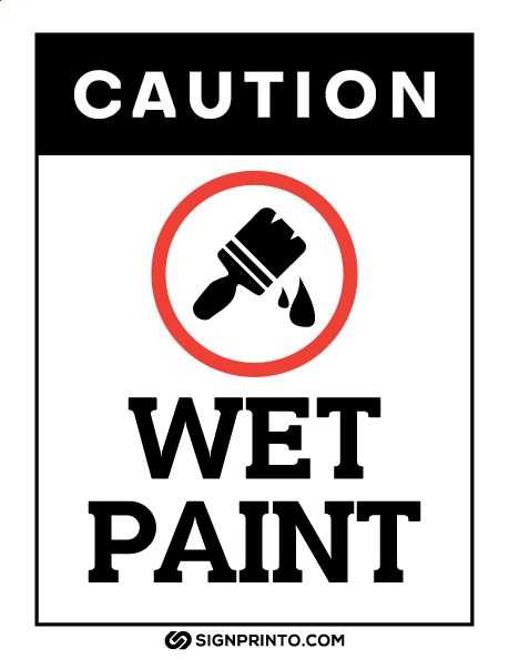caution wet paint sign printable