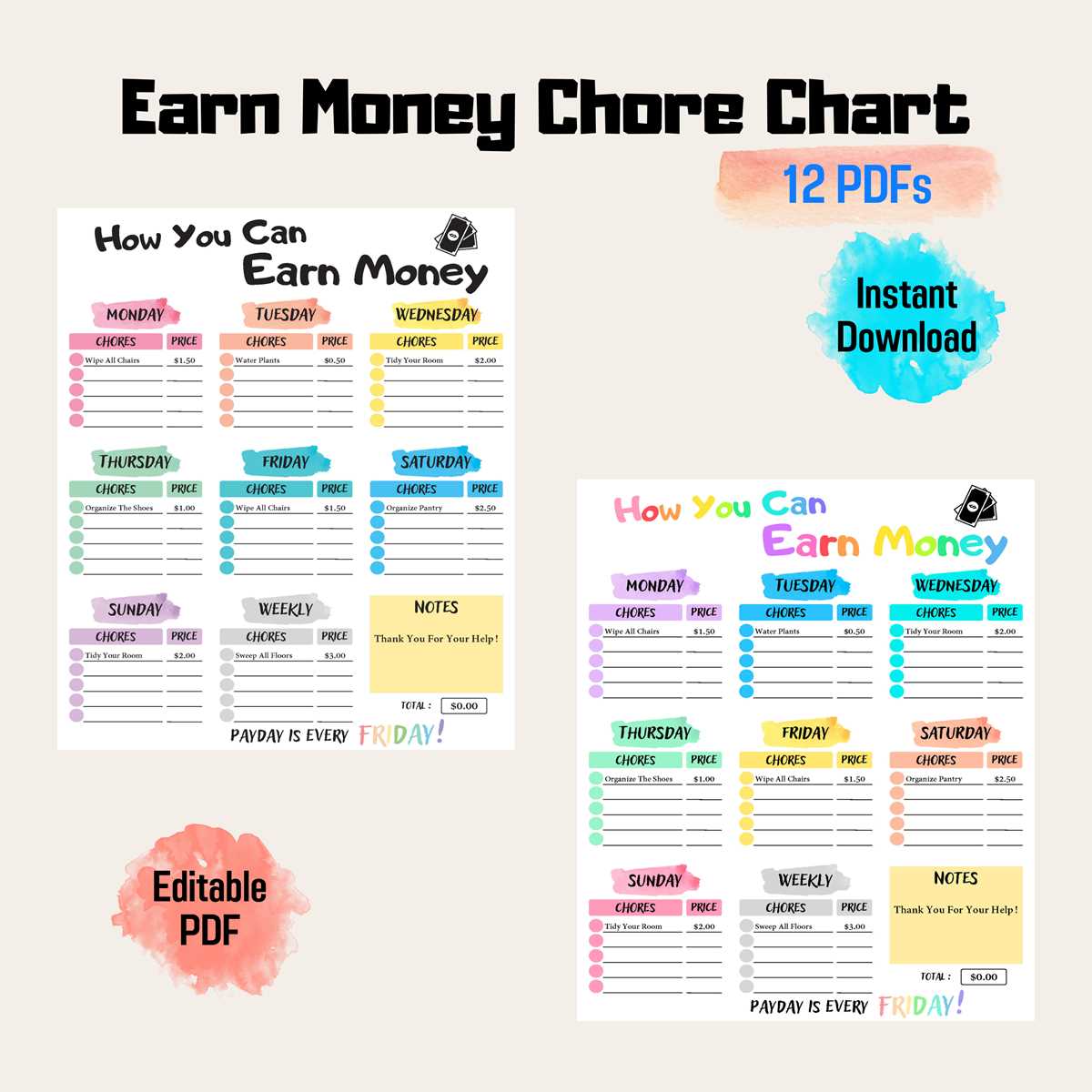 chore charts printable