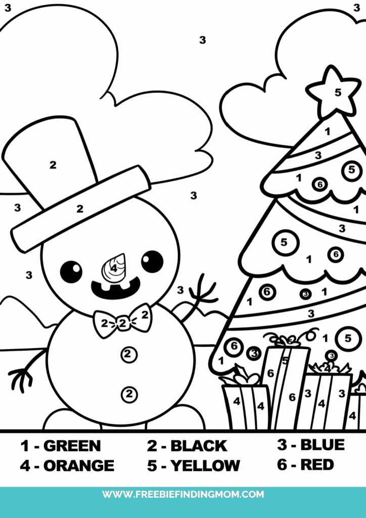 christmas color by number printables