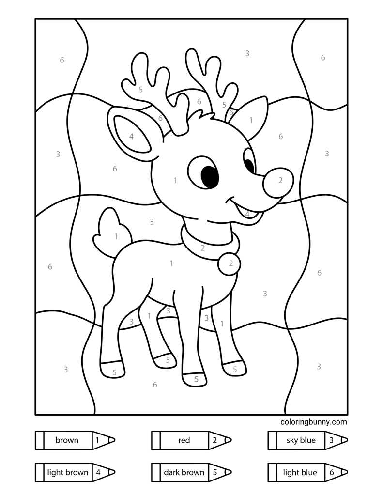 christmas color by number printables