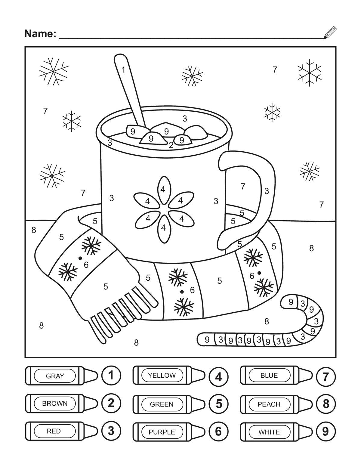 christmas color by number printables