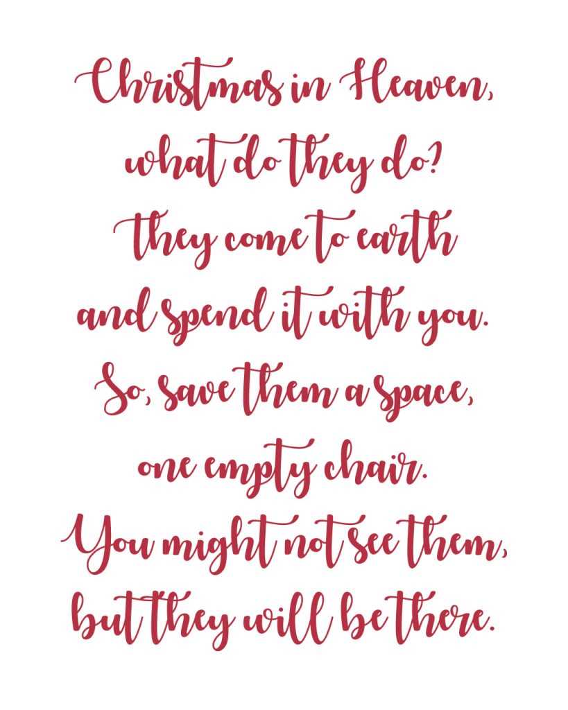 christmas in heaven poem printable