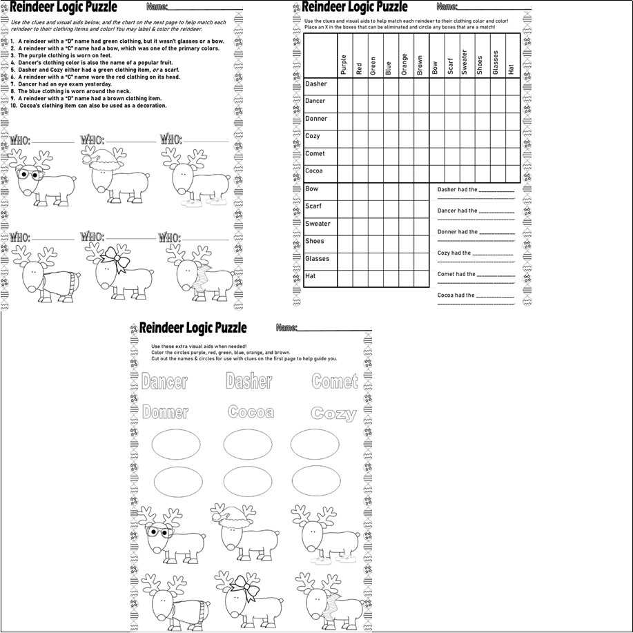 christmas logic puzzles printable