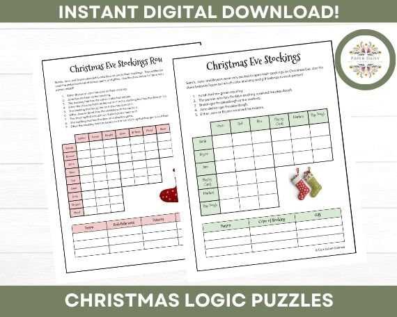 christmas logic puzzles printable