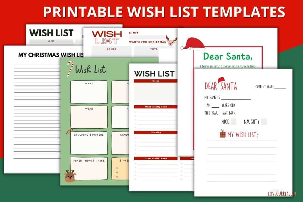 christmas printable wish list