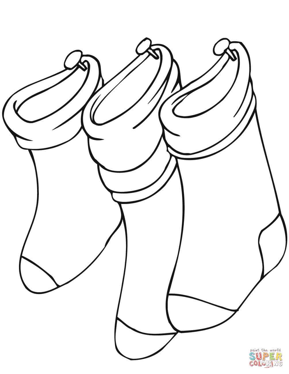 christmas stockings printable coloring pages