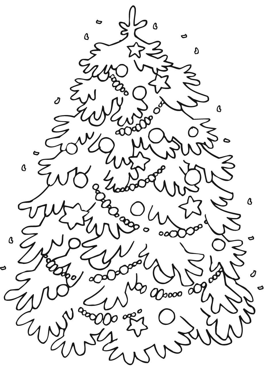 christmas tree coloring page free printable