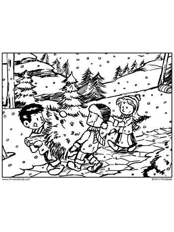 christmas tree coloring pages printables
