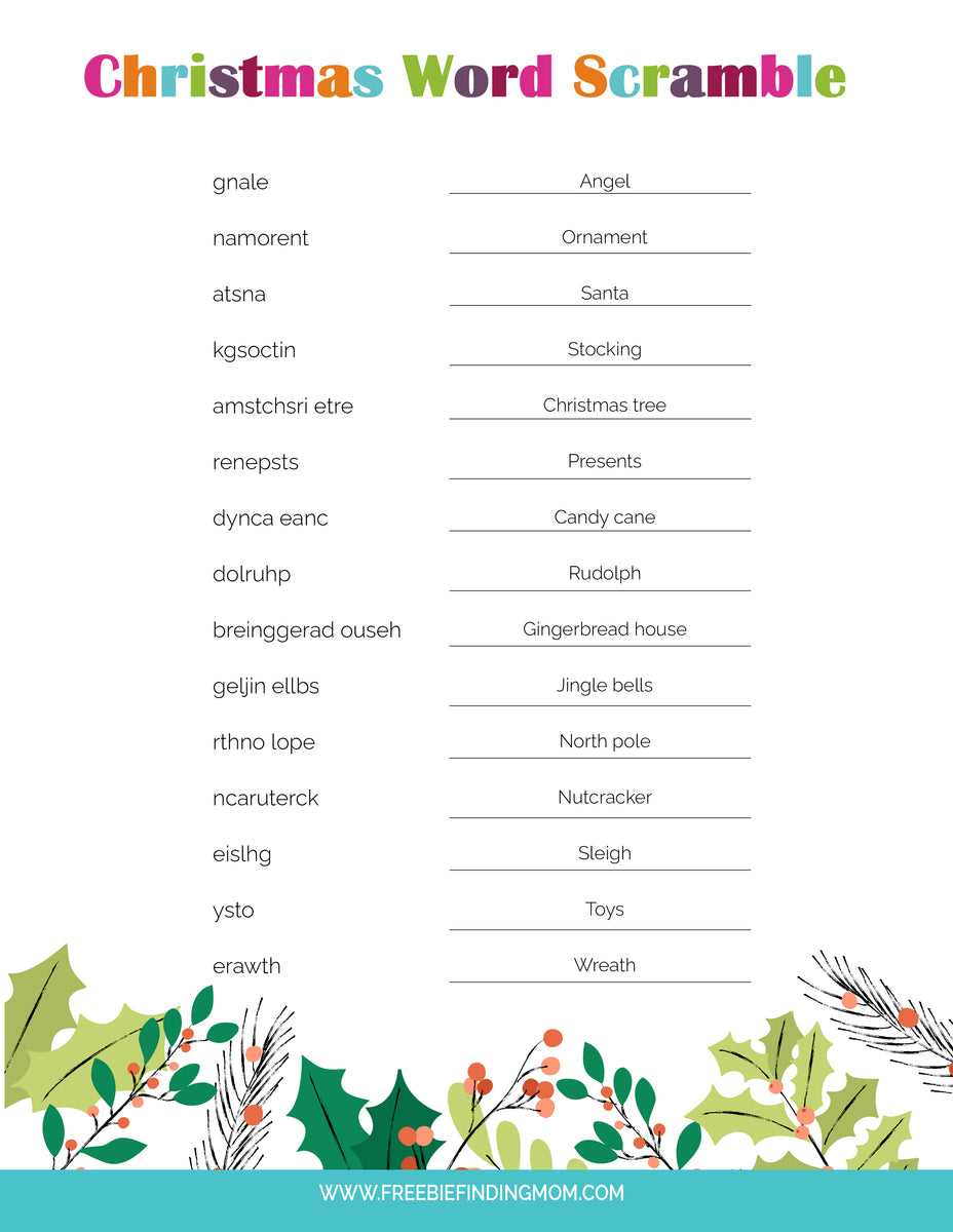 christmas word scramble printable christmas word scramble printable